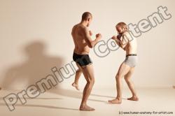 Underwear Martial art Man - Man White Moving poses Slim Short Blond Dynamic poses Academic